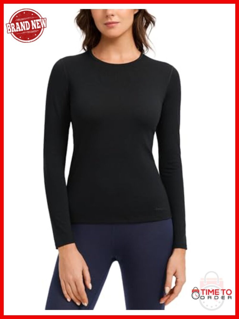 190 Merino Wool Base Layer Shirt - Hiking Long Sleeve Thermal Underwear